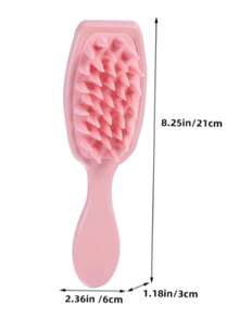 "1pc Shampoo Brush Scalp Massager Comb, Silicone Hair Scrubber With Long Handle For Hair Growth And Dandruff Removal, For Home Use Hair Brush Comb( Pink), Hair Styling Tools Hair Accessories  " - 藕粉色 - 查看 8