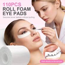 110pcs Eyelash Grafting Pad, Pre-Cut Foam Eyelash Tape, U-Shaped Eyelash Transplantation Eye Patch, Eyelash Tape, Under Eye Pad, Beauty Tool - White - View 5