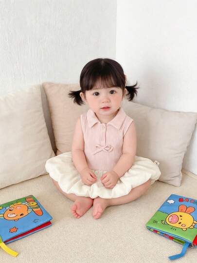 Đầm không tay phối màu tương phản cho bé gái mùa hè, trang phục dễ thương cho kỳ nghỉ.