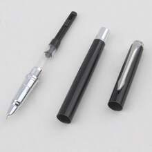 3支装极简黑色金属钢笔，直尖和弯尖可选，适合书写练习 - 筆尖 - 查看 8