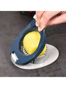1pc Multi-Function Egg Cutter, Suitable For Hard Boiled Eggs, 2-In-1 Egg Slicer/Divider/Dicer/Cutter, Kitchen Tool - Multicolor - View 2