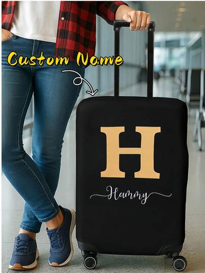 1 Vỏ bọc hành lý cá nhân hóa với chữ/tên tùy chỉnh; Phụ kiện hành lý; Hoàn hảo cho các kỳ nghỉ, sinh nhật, Ngày Valentine, Ngày của Mẹ và kỷ niệm; Một món quà lưu niệm lý tưởng cho gia đình và bạn bè, cũng như một món quà cưới hoặc sinh nhật hoàn hảo; Đa năng, bền bỉ và phong cách.