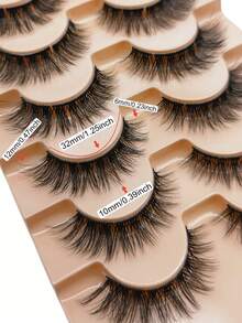 7 Pairs Of Naturally Slender False Eyelashes, Handmade 3D Curls For Easier Wearing, Fashionable Makeup Effect For The Whole Day - View 4