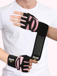 GOUNOD Workout Gloves For Men And Women, Weight Lifting Gloves With Excellent Grip, Lightweight Gym Gloves For Weightlifting, Cycling, Exercise, Training, Pull, Fitness, Climbing And Rowing,Suitable For Cycling,Riding Motorcycle And Skiing,Black Gloves - 粉色 - 查看 2