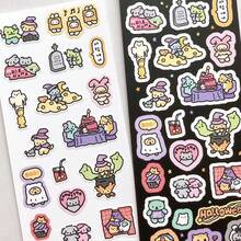 Bộ sticker hoạt hình phong cách Kawaii Retro & Halloween - Hình dán thỏ và động vật dễ thương dùng cho nhật ký, album ảnh và đồ thủ công DIY. - Hình chữ nhật - Xem 2