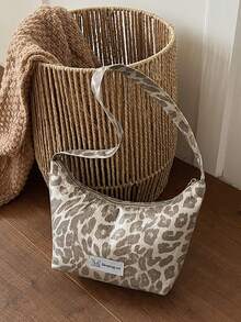 Fashionable Leopard Print Underarm Bag, Lightweight Versatile Shoulder Handbag, New Spring Collection - Silver - View 8