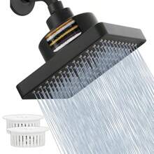 6 Pulgadas Cabezal de Ducha Tipo Lluvia de Alta Presión con Filtrado Filtro de Agua para Regadera Mejora el Cabello y la Piel Rosca G1/2 Estándar Internacional Ideal para Todo Tipo de Baño - como en la foto - Ver 1