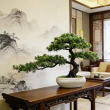 TUOGTCI 逼真仿真植物树盆景，结构稳固，带花盆，质感逼真，适用于家居/户外装饰，可用于新年、复活节、圣诞节、感恩节、圣帕特里克节、情人节、开斋节、周年纪念日等节日装饰 | 四季皆宜，方便移动摆放，节日装饰，耐候材质，活动策划，节日装饰，含花盆 - 綠色 - 查看 7