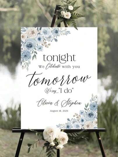 Mẫu bảng chào mừng đám cưới trang nhã, bảng chào mừng, ảnh ghép đám cưới, bảng chào mừng hiện đại, áp phích tiệc cưới có thể in.