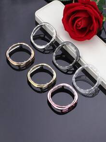 6pcs Fashion Women's Watch Case Suitable For Samsung Galaxy Watch 8 (40mm & 44mm), Shockproof & Scratch-Resistant Hard PC Material, Embedded Sparkling Rhinestones, Hollow-Out Design, 6-Color Combination, Easy To Replace, Sensitive Touch - Multi-color Watch Case Set 1 - View 11