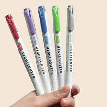 15/5 Stück Pack Doppelendiger Textmarker, Doppelendiger sanfter Farbmarker, zum Färben, Unterstreichen, Hervorheben, breite und feine Spitze (zufällige Farbe), Geschenke für den Schulanfang - A - Übersicht 10