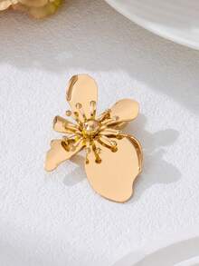 3pcs/1pc Classic Vintage Coin Floral Enamel Texture Metal Brooch Set, White & Gold Color, Versatile Elegant Accessory For Daily, Work, Party, Holiday Wear For Women - Golden Flowers - View 22