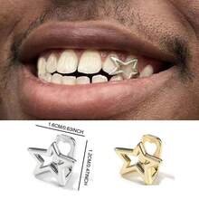 THATBOY 1pc/2pcs/4pcs/Set Star Shaped Teeth Grills, Suitable For Girls, Halloween Vampire Teeth Decor, Body Jewelry, Unisex Party Wear, Party Favor, Super Shiny - Multicolor - View 10
