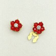 1个衬衫纽扣套，时尚水钻袖扣，龟形纽扣，衬衫配饰 - 紅色 - 查看 7