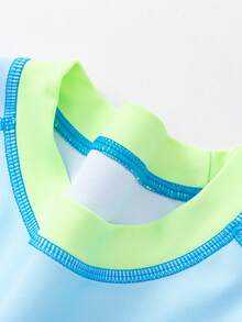 Balabala Big Boys' New Summer Two Pieces UV Protection Rash Guard Swimsuit Set - Blue Tint - View 6