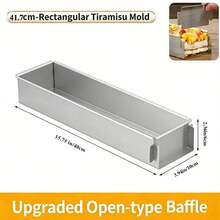 1pc Multifunctional Rectangular Aluminum Cake Pan, Removable Divider - Ideal For Tiramisu, Cheesecake And Mousse - Essential Baking Tool For Holidays - Multicolor - View 12