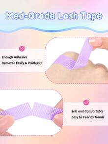 1片无纺布微孔硅胶睫毛胶贴，透气低敏，橙玫瑰红眼皮垫，睫毛嫁接工具 - 彩色 - 查看 3