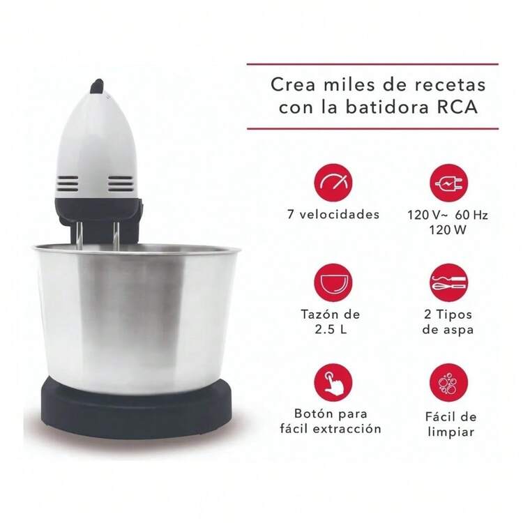 RCA RC-67SS 2-In-1 Stand Mixer, Gray - View 3