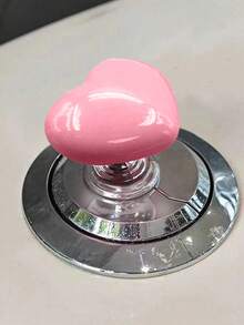 3pcs/6pcs Colorful Heart-Shaped Toilet Flush Button, Creative Bathroom Toilet Tank Auxiliary Accessory - Pink - View 5