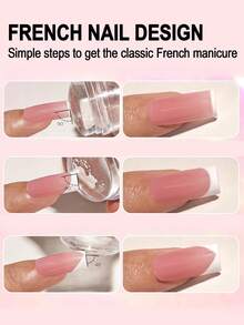 KAMUA French Nail Stamping Kit, 2 Sizes Suitable For Almond/Square/Coffin Nails And Toes, Home Manicure DIY Salon Gift For Girls - Clear - View 2