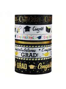1 Roll Graduation Decoration DIY Gift Bouquet Ribbon, Suitable For Graduation Ceremony, Theme Party, Handmade Crafts And Packaging Decoration - View 3
