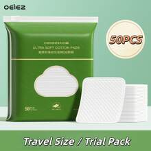 OEIEZ 100片加厚大號正方形棉墊，無lint柔軟一次性清潔棉片，單片可用於全臉卸妝、塗抹化妝水、臉部清潔，可用作洗臉巾、棉棒、卸妝棉 - 查看 14