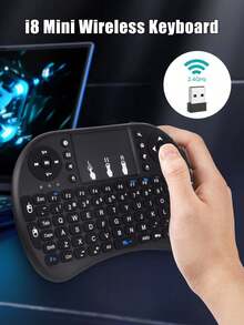 2.4G Wireless Mini Keyboard With Touchpad, 3-In-1 Remote Control For Smart TV/Computer/Projector, Portable For Office & Entertainment, Plug And Play (Batteries Not Included) - View 1