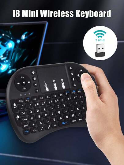 2.4G Wireless Mini Keyboard With Touchpad, 3-In-1 Remote Control For Smart TV/Computer/Projector, Portable For Office & Entertainment, Plug And Play (Batteries Not Included)