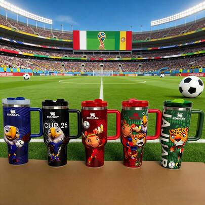 FIFA Cốc giữ nhiệt có ống hút chủ đề Lễ hội bóng đá 2026, làm bằng thép không gỉ chống trượt, hai lớp cách nhiệt chân không, in hình hoạt hình bóng đá, thích hợp cho thể thao, đi làm, du lịch, các trận đấu bóng đá, chụp ảnh, tiệc tùng, quà sinh nhật.