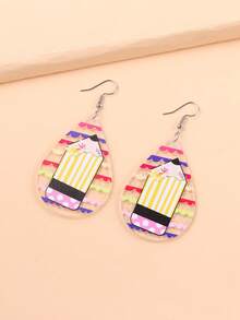 2 đôi bông tai acrylic hình giọt nước tối giản dành cho nữ, thích hợp cho mùa tựu trường, Ngày Nhà giáo. - Trong sáng - Xem 12