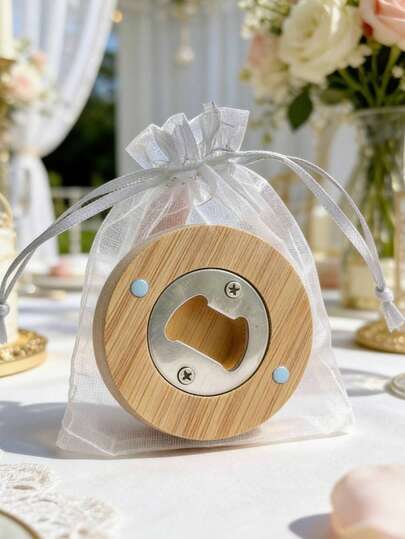 10/20/40 pezzi Apribottiglie magnetici in bambù - Personalizzabili, intagliabili o dipingibili per un design personalizzato, calamite da frigo in legno, adatti come bomboniere per matrimoni, regali per comunioni, feste di laurea, celebrazioni festive, uso domestico e riunioni familiari - Stile minimalista naturale, con sacchetto regalo incluso, senza alimentazione elettrica