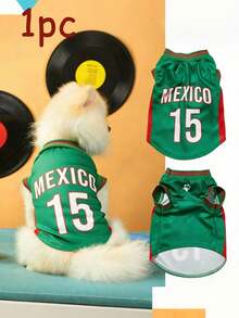 阿根廷宠物足球球衣（适合犬猫） - 条纹设计，印有号码和字母，罗纹袖口和下摆；适合所有宠物品种 - 彩色 - 查看 12