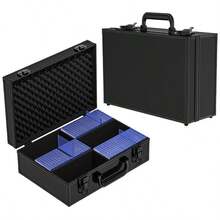 6 Slots Graded Card Case Box For 600+ 35PT 3"X4" Toploaders Trading Sports Cards - Black - View 7