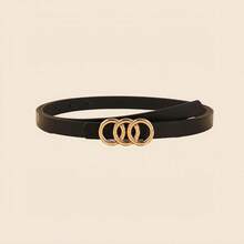 1pc Women's Casual Metal Buckle Leather Belt, Suitable For Couples Gift, Fashion Versatile Decorative Waist Belt For Jeans, Skirts, Trousers, Metal Buckle Belt For Wedding, Party, Daily Wear, Multiple Colors Available - 1pc - View 2
