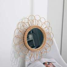 Atmosphera Rattan Flower Mirror D56 - Beige - View 4