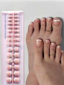 150pcs Short Square Brown/Pink Press-On Gel Nail Tips, 15 Size Options, Short French Matte Nails, Suitable Women And Girls Toe Nail Decoration Nail Supplies - Nhiều màu - Xem 2