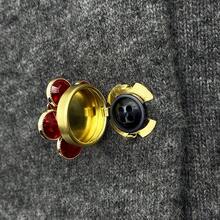 1pc Shirt Button Cover, Fashion Crystal Turtle Shaped Sleeve Button, Shirt Accessory - Red - View 7