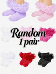 8 Pairs Mesh 4-Layer Lace Trim Breathable Comfortable Children Socks, Girls Dance Socks - Multicolor - View 11