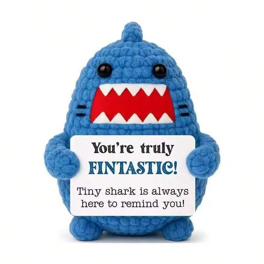 1pc Shark Plush Toy, A Popular Holiday Gift Choice, Suitable For Birthday, Valentine's Day, Mother's Day, Father's Day, Christmas, And New Year, Great For Friends, Family, And Colleagues - Multicolor - View 1