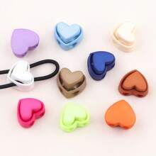 10/50 piezas Hebillas con forma de corazón de colores, hebillas colgantes, hebillas de cuerda, hebillas de resorte con forma de corazón, hebillas con forma de hocico de cerdo, hebillas elásticas ajustables, hebillas de cierre, anillos de hebilla lindos, insignias, hebillas ajustables - Paquete mixto de 10 piezas - Ver 3