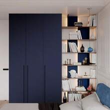 1 rouleau de papier peint autoadhésif bleu foncé mat, en matériau PVC épais, durable et amovible, facile à déchirer et à coller, convient pour la décoration de la chambre, de la maison, du mur, de la salle de bain, de la cuisine, la rénovation murale, le relooking de meubles - couleur unie - Voir 10