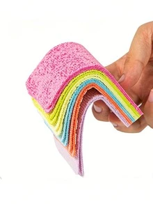 Super Absorbent 12-Layer Ultra-Fine Fiber Sponge Block, Tearable Multi-Layer Sponge Cleaning Wipe Rainbow Cleaning Cloth, Department Sponge Scrubber, Kitchen Cleaning Rag, Cleaning Supplies, Dish Cloth Tear-Resistant And Reusable, Durable For Cleaning Kitchens, Bathrooms, Etc. Soft When Wet, Multi-Color Rainbow Design, Easy To Clean - Multicolor - View 7
