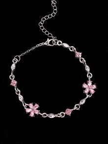 1 pieza Pulsera de Sakura rosa dulce y de moda con diamante de imitación, adecuada para uso diario, festivales y fiestas de mujeres - Multicolor - Ver 6