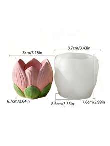 1pc 3D Lotus Silicone Candle Mold For Gypsum Concrete Casting, Candle Tray & Storage Box Making, Exquisite Petal Home Decoration Craft Silicone Mold - A - View 10