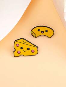1/2个可爱黄色软奶酪胸针，俏皮弯曲的逼真奶酪造型，清新百搭，可别在毛衣、外套、背包、鞋子上。 - 彩色 - 查看 7