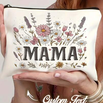 Personalized Floral And Butterfly Pattern Cosmetic Bag, Customizable With Your Name, Multi-Functional, Large Capacity, Easy To Clean, Portable, Organized. Ideal As A Gift For Ladies, Mothers, Daughters And Friends. Suitable For Mother's Day, Weddings, Graduations And Special Occasions. Great For Wedding Accessories, Travel And Storing Toiletries.