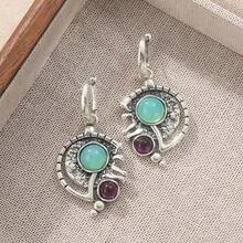 1 Pair Vintage Asymmetric Pendant Earrings, Unique Jewelry Accessory Suitable For All Occasions, A Perfect Gift For Her - Multicolor - View 10