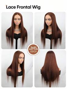 Jessie's Wig 预剪式 4x4 蕾丝直发无胶假发，真人发，即戴即走，180% 密度，100% 真人发，16-26 英寸 - S4 - 查看 5