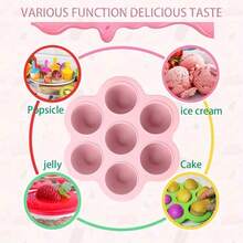 1/2 Set 7-Cavity Tray, DIY Mold, Multipurpose Ice Pop And Ice Lolly Mold, Colorful Ice Pop Mold For Summer - Multicolor - View 8