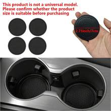 4pcs Universal Anti-Slip Cup Holder Coasters, Embedded Decorative Cup Mats, Car Interior Accessories, Black - Multicolor - View 14
